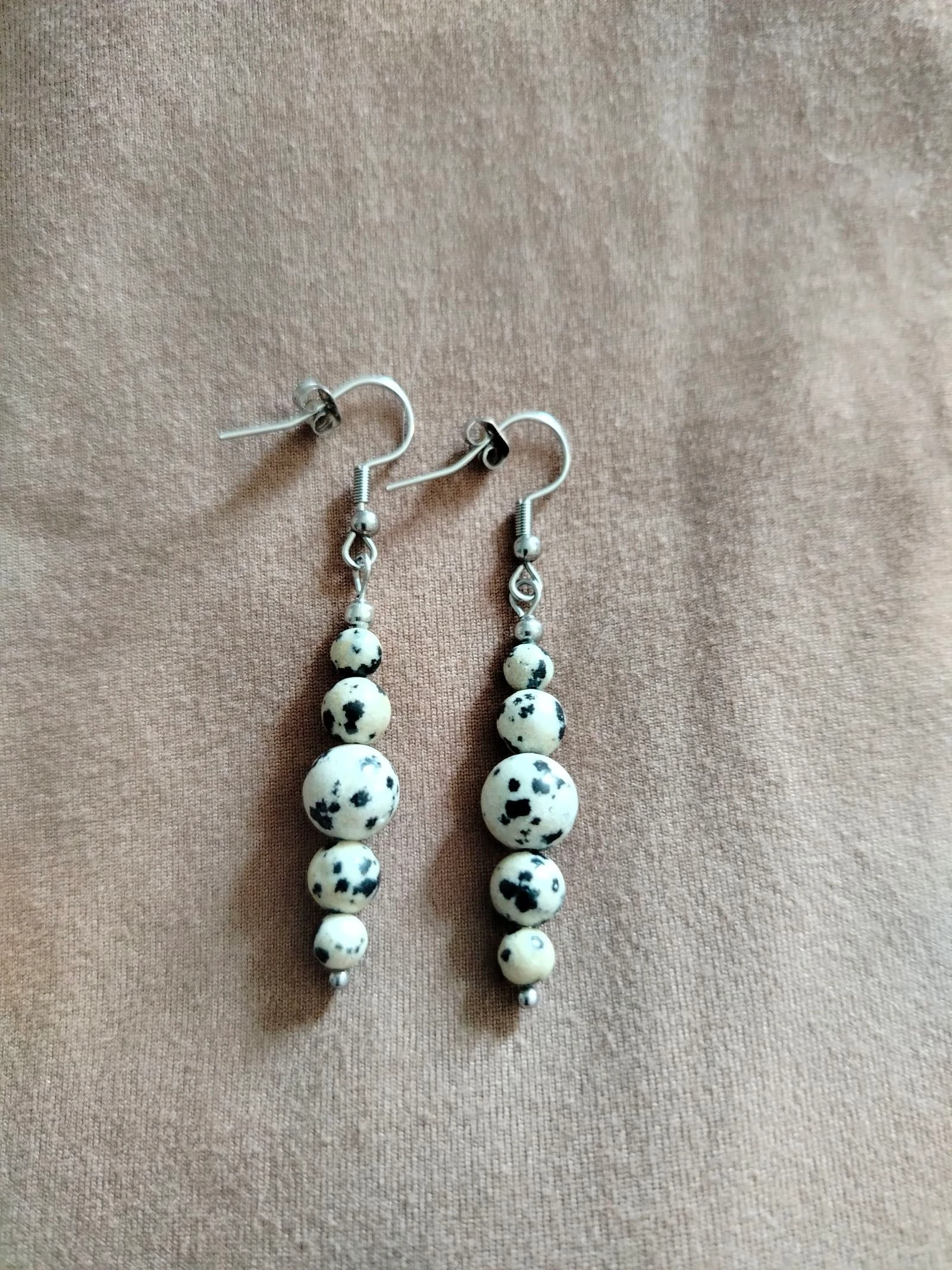 Boucles pierre naturelle acier inoxydable